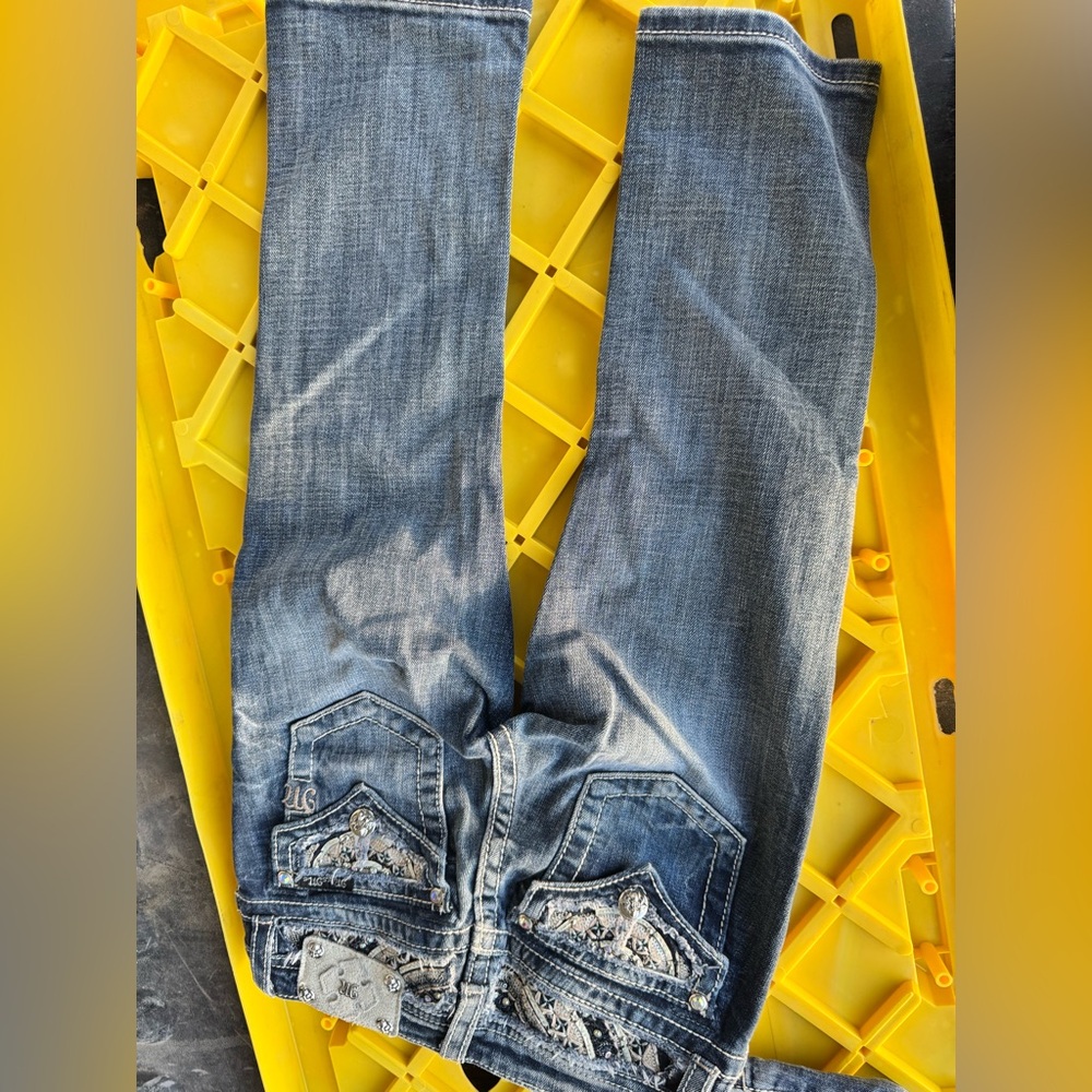 Miss Me Kids Denim Jeans with Silver Embroidery